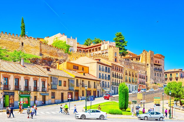 Narrow medieval streets of the city of Segovia, near Madrid.