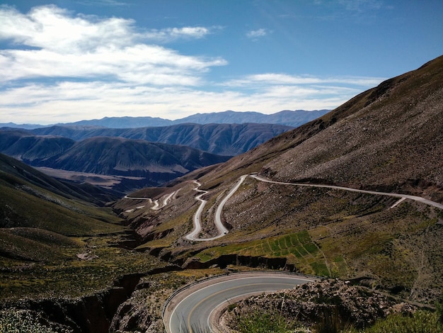 narrow road along rocky landscape