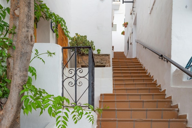 Narrow street of Andalusian white village Mojacar