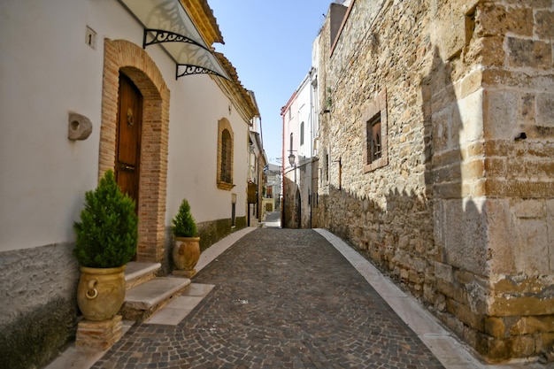 A narrow street in Ascoli Satriano an old town in the province of Foggia Italy