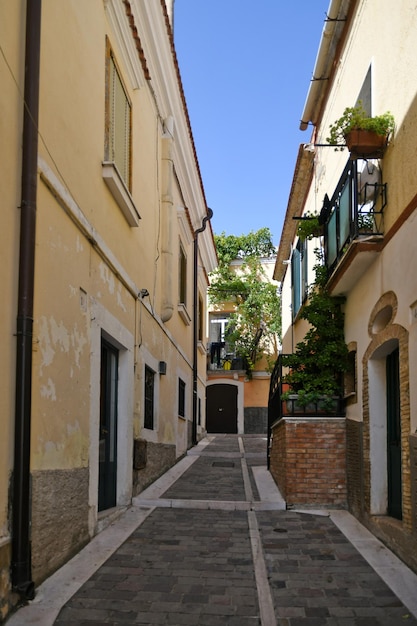 A narrow street in Ascoli Satriano an old town in the province of Foggia Italy