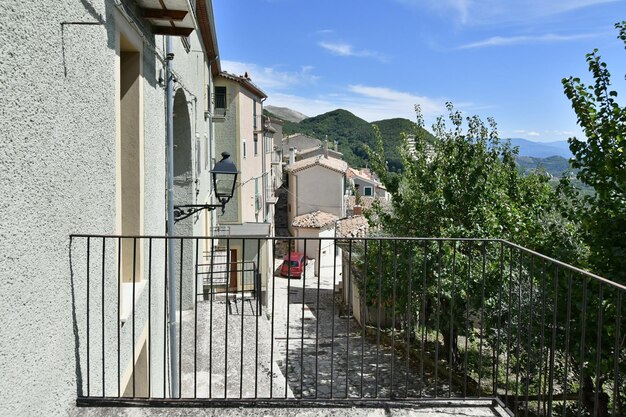 A narrow street in castelgrande a rural village in the province of potenza in basilicata italy