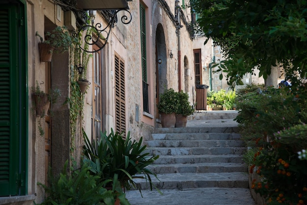 The narrow street of the city of Palma de Mallorca