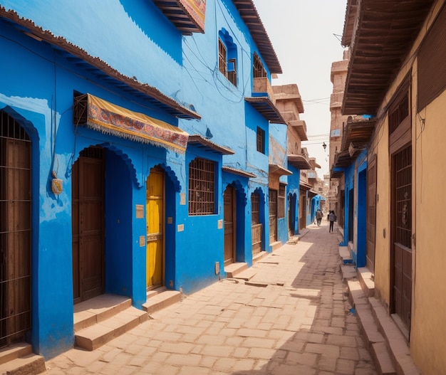 Photo narrow street in a city