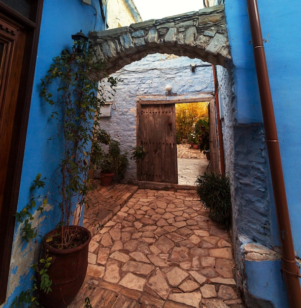 Narrow street in Lefkara village, Cyprus