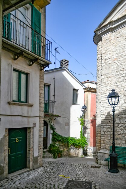 A narrow street in Monteroduni a medieval town of Molise region Italy