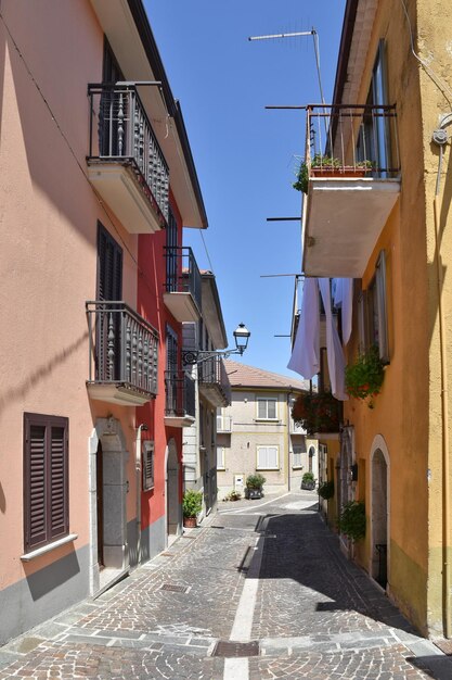 A narrow street in Nusco a small village in the province of Avellino Italy