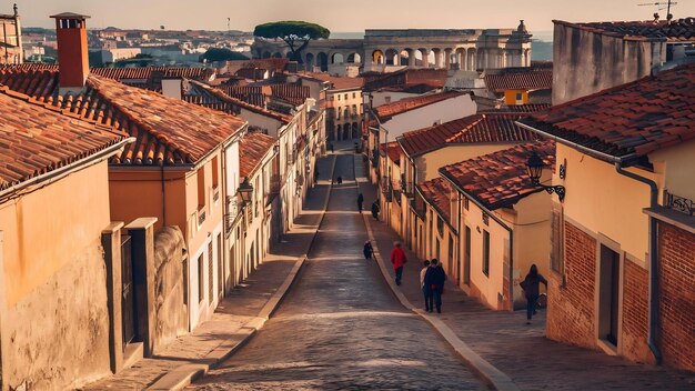 Photo narrow street in old town tarragona