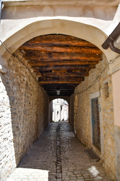 A narrow street in Sepino a small village in Molise region Italy