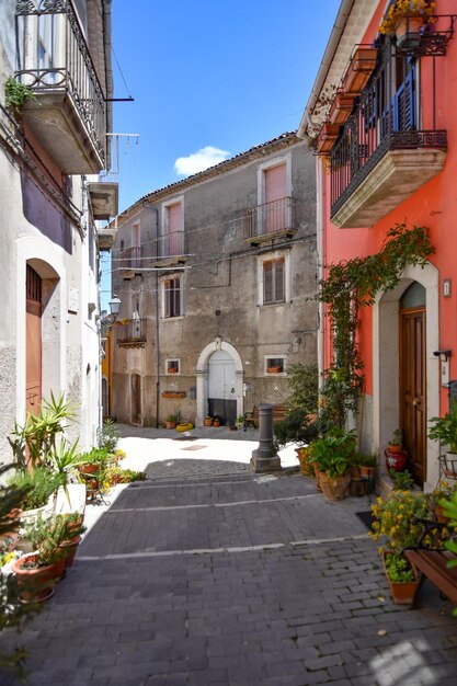 Photo a narrow street in sepino a small village in molise region italy