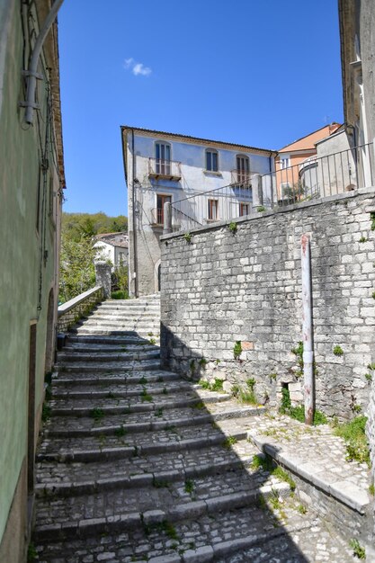 A narrow street in Sepino a small village in Molise region Italy