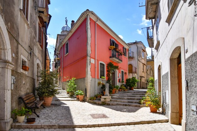 Photo a narrow street in sepino a small village in molise region italy