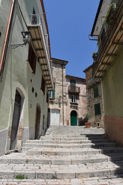 A narrow street in Trivento a mountain village in the Molise region of Italy