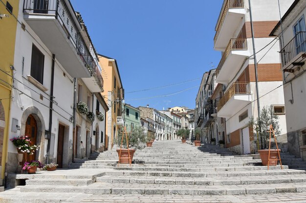 Photo a narrow street in trivento a mountain village in the molise region of italy