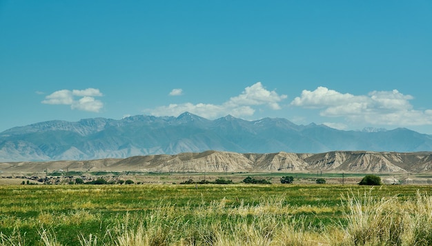 Naryn 강 계곡, Naryn 지역, 키르기스스탄, 중앙 아시아의 Tian Shan 산,