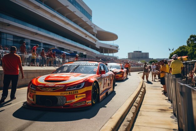 nascar oval track exciting cars generative ia