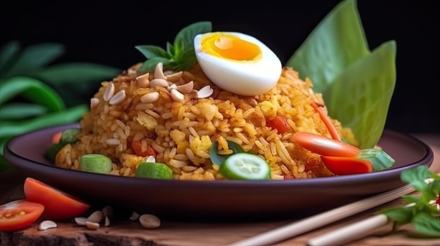 Photo nasi goreng a southeast asian fried rice dish