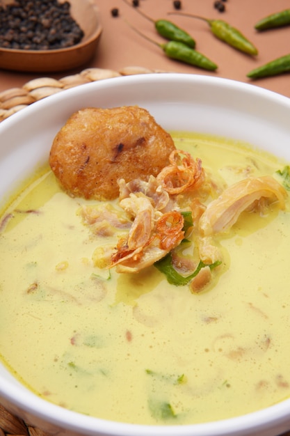 Nasi Soto Ayam or Soto Medan is  Traditional chicken soup with rice from Medan North Sumatra