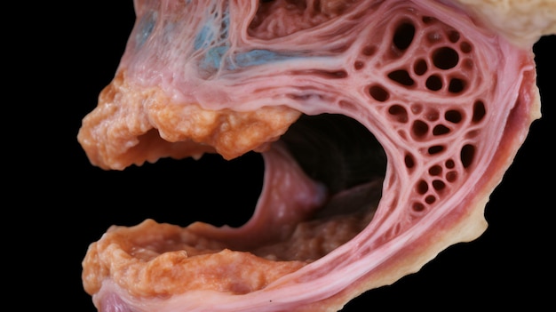 Nasopharyngeal growth tissue slide shows nasal cavity