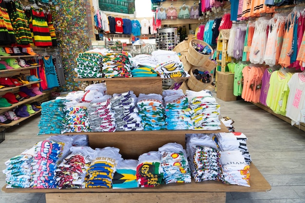 Nassau Bahamas January 07 2016 souvenir store at bazaar for tourism