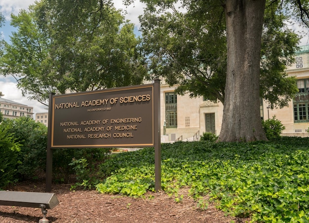 National Academy of Sciences sign in Washington