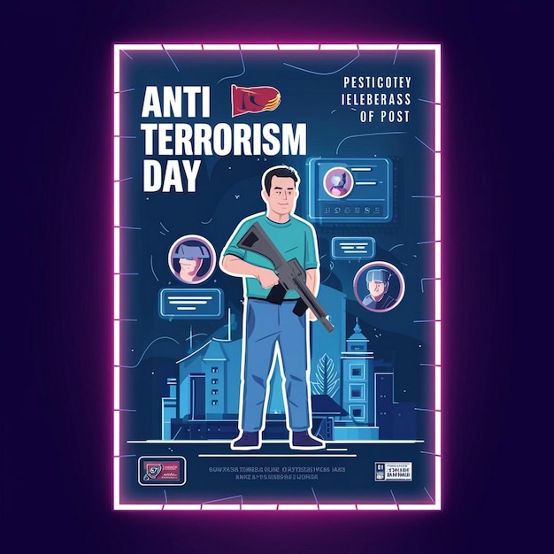 Photo national anti terrorism day poster design