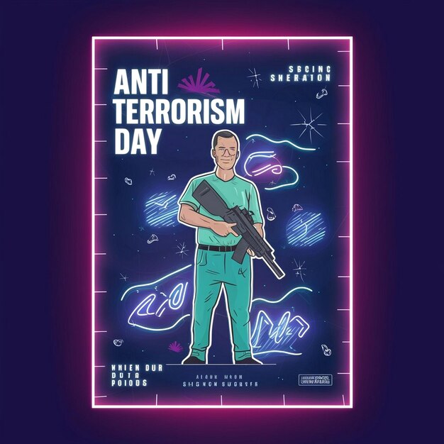 Photo national anti terrorism day poster design