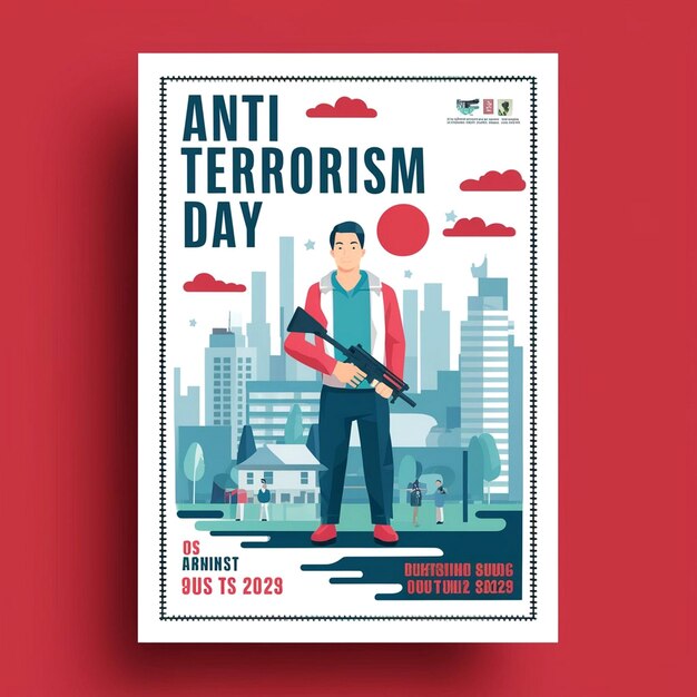 Photo national anti terrorism day poster design