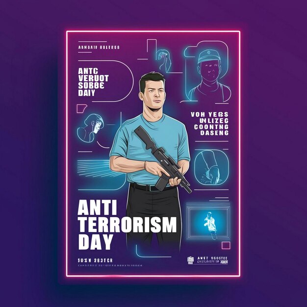 Photo national anti terrorism day poster design