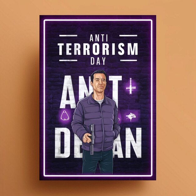 Photo national anti terrorism day poster design