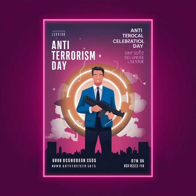 Photo national anti terrorism day poster design