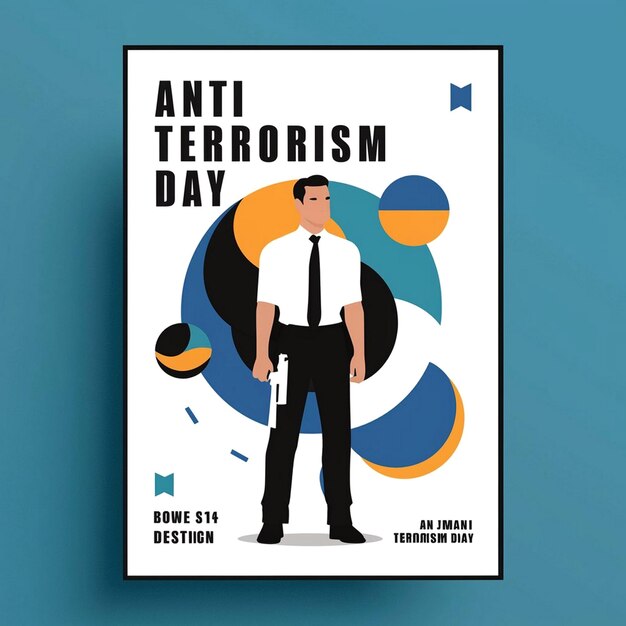 Photo national anti terrorism day poster design