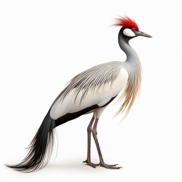 National bird of South Sudan with white background