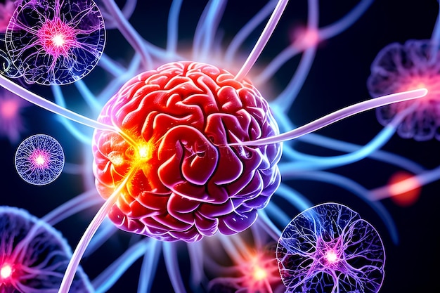 Национальный день врачей человеческий мозг показывает стрельбу нейронов и нервных расширительных клеток в вене