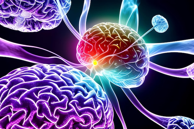 Национальный день врачей человеческий мозг показывает стрельбу нейронов и нервных расширительных клеток в вене