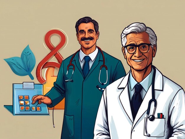 National doctors day illustration