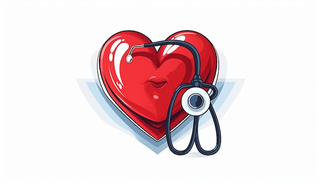 Photo national doctors day logo of red heart