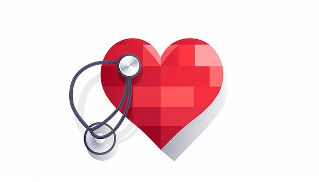 Photo national doctors day logo of red heart