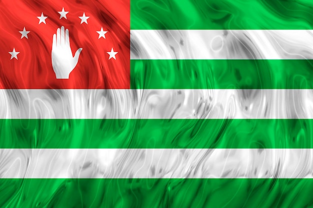 アブハジアの国旗とアブハジアの背景の国旗