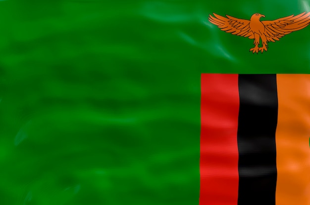 잠비아의 국기와 함께 압하지야 배경의 국기