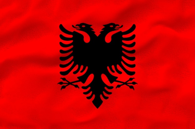 Foto bandiera nazionale dell'albania sfondo con bandiera dell'albania