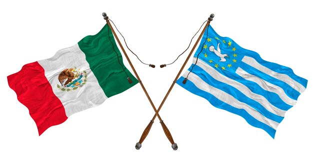 National flag of Ambazonia and Mexico Background for designers