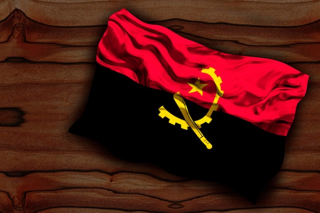 National flag of angola background with flag of angola