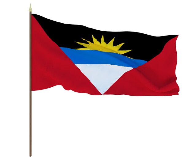 National flag of Antigua and Barbuda Background with flag of Antigua and Barbuda