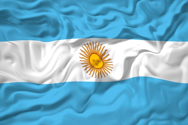 Foto bandiera nazionale dell'argentina sfondo con bandiera dell'argentina