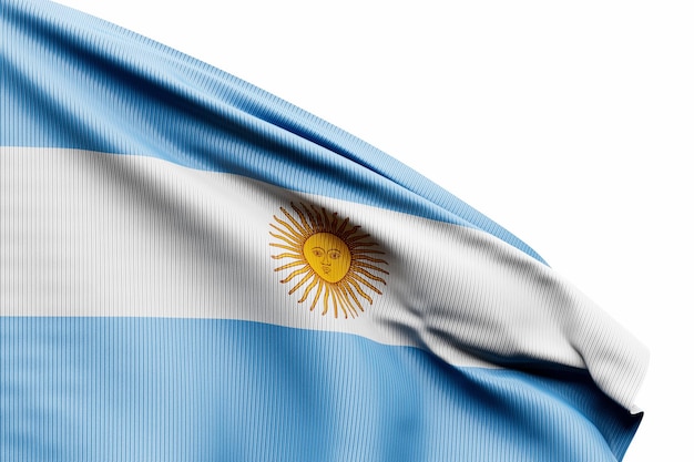 The national flag of ArgentinaxA from textiles on pole soft focus 3D illustration