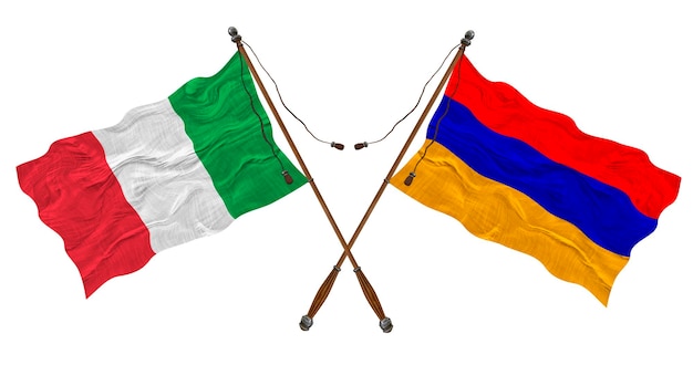 National Flag of Armenia and Italy Background for designers