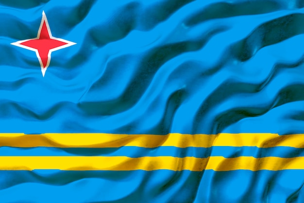 Foto bandiera nazionale di aruba sfondo con bandiera di aruba