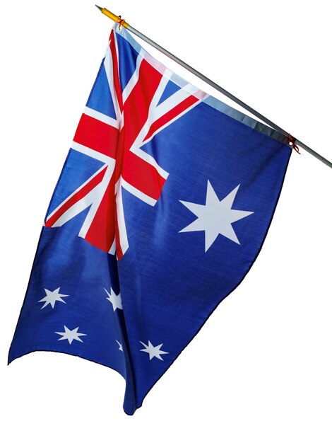 National flag of Australia isolated on white