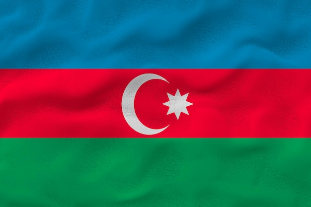 アゼルバイジャンの国旗と背景のアゼルバイジャンの国旗